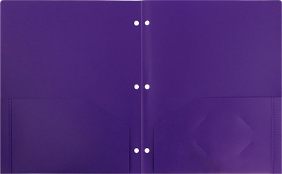Purple 9 x 12 Plastic 3 Hole Punched Heavy Duty Folders
