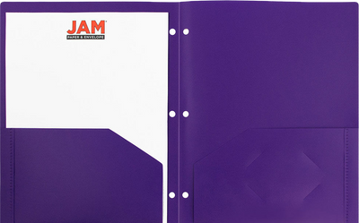 Purple 9 x 12 Plastic 3 Hole Punched Heavy Duty Folders
