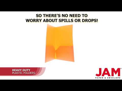 Orange 9 x 12 Plastic Heavy Duty Folders