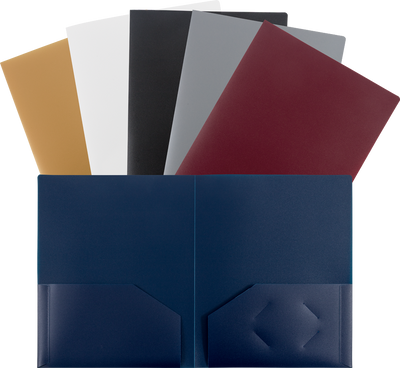 Assorted Professional 9 x 12 Plastic Heavy Duty Folders - 6 Pack