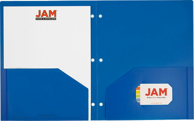 Blue 9 x 12 Plastic 3 Hole Punched Heavy Duty Folders