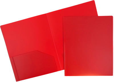 Red 9 x 12 Plastic Heavy Duty Folders