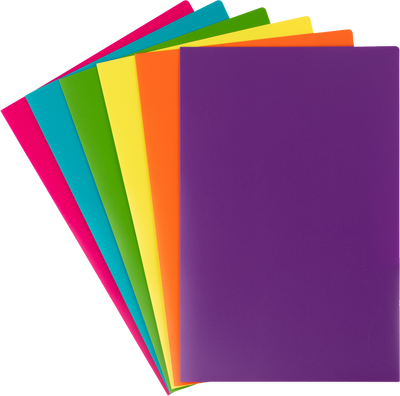 Assorted Fashion 9 1/2 x 14 1/2 Legal Plastic Heavy Duty Folders - 6 Pack
