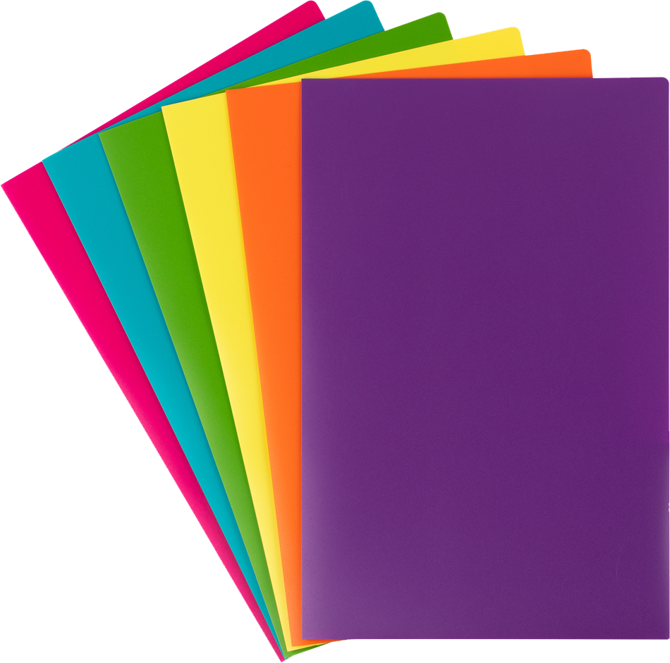 Assorted Fashion 9 1/2 x 14 1/2 Legal Plastic Heavy Duty Folders - 6 Pack