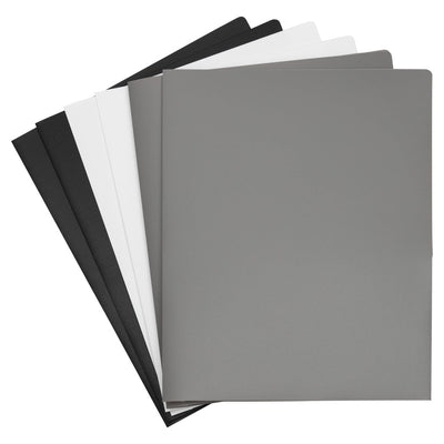 Assorted Business 9 x 12 Plastic Heavy Duty Folders - 6 Pack