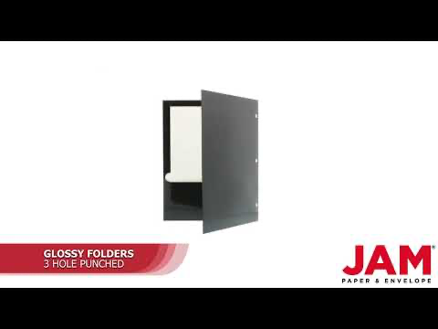Glossy Black 9 x 12 3 Hole Punch Folders