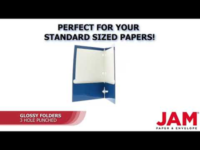Glossy Blue 9 x 12 3 Hole Punch Folders