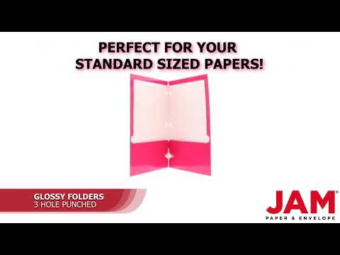 Glossy Hot Pink 9 x 12 3 Hole Punch Folders