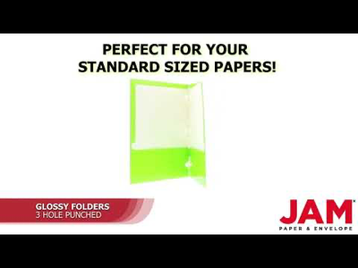 Glossy Lime Green 9 x 12 3 Hole Punch Folders
