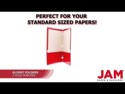 Glossy Red 9 x 12 3 Hole Punch Folders