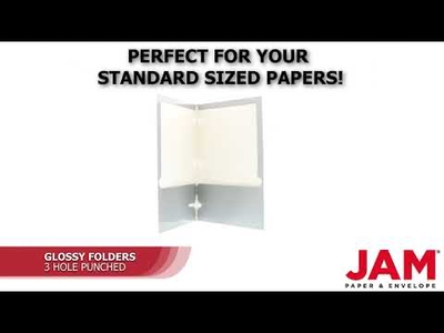 Glossy Silver 9 x 12 3 Hole Punch Folders