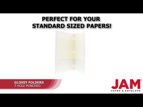 Glossy White 9 x 12 3 Hole Punch Folders