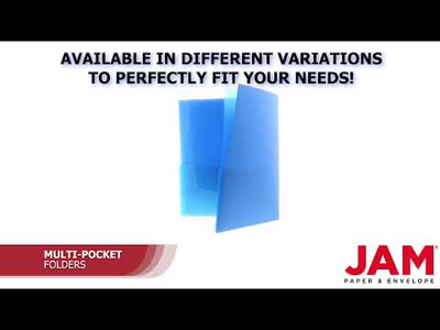 Blue 9 x 12 Plastic 10 Pocket Folders