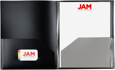 Black 9 x 12 Plastic 6 Pocket Folders