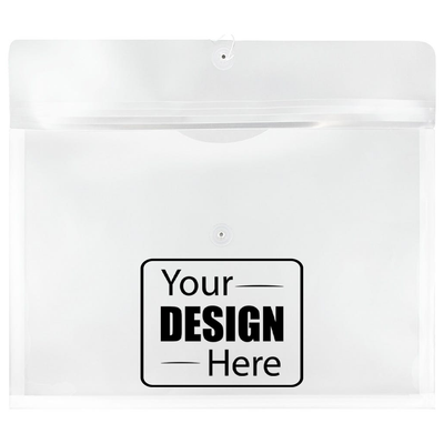 Clear 12 x 18 Booklet Plastic Envelopes with Button & String
