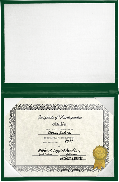 11 1/2 x 14 1/2 Landscape Padded Diploma Covers (Holds 11 x 14 Document) - Green