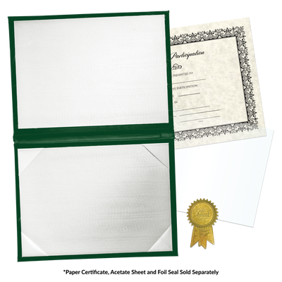 11 1/2 x 14 1/2 Landscape Padded Diploma Covers (Holds 11 x 14 Document) - Green