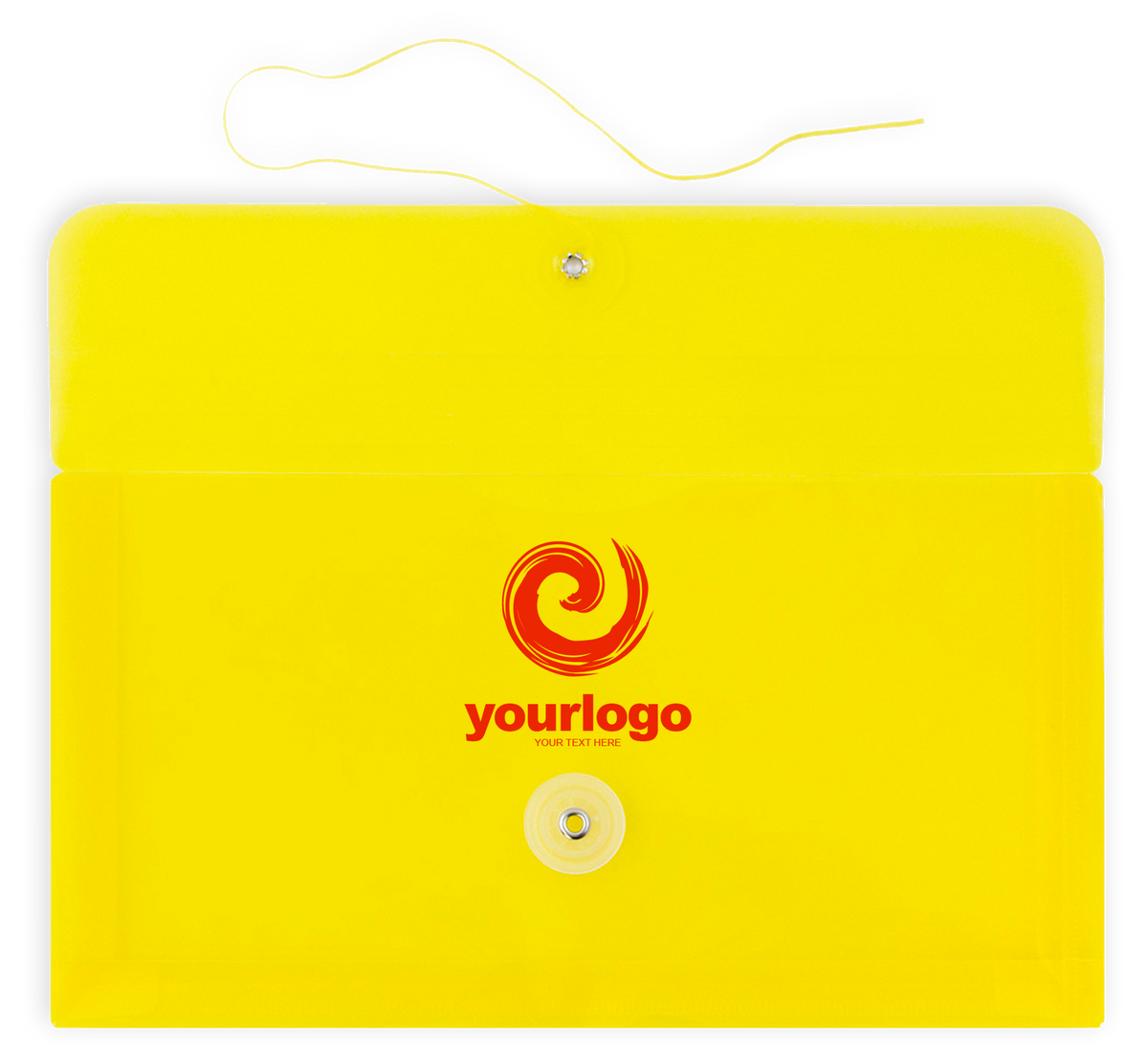 Yellow  #10 Business Plastic Envelopes (5 1/4 x 10) with Button & String