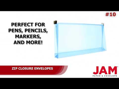 Blue #10 Business Plastic Envelopes with Zip Closure