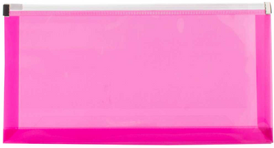 Fuchsia Pink #10 Business Plastic Envelopes with Zip Closure