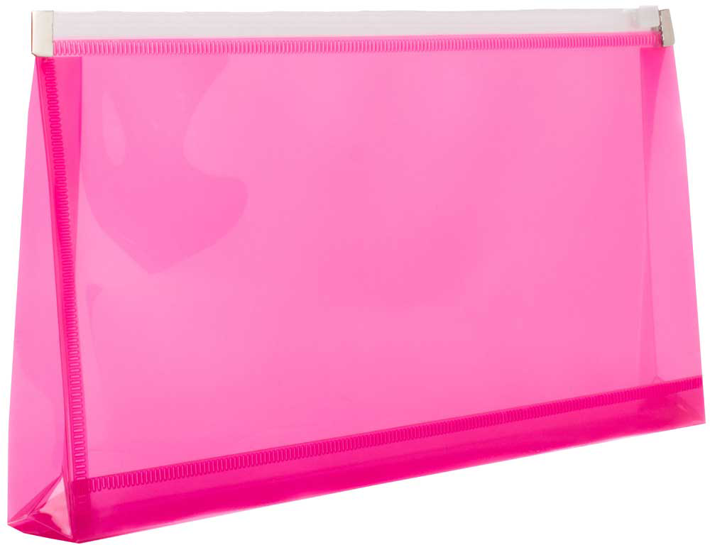 Fuchsia Pink #10 Business Plastic Envelopes with Zip Closure