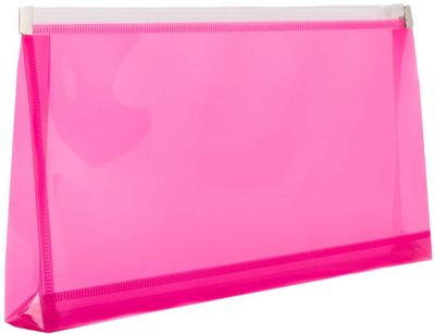 Fuchsia Pink #10 Business Plastic Envelopes with Zip Closure