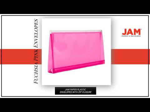 Fuchsia Pink #10 Business Plastic Envelopes with Zip Closure