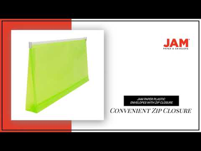 Lime Green #10 Business Plastic Envelopes (4 1/8 x 9 1/2) with Zip Closure
