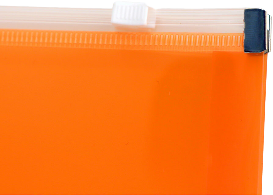 Bright Orange #10 Business Plastic Envelopes with Zip Closure