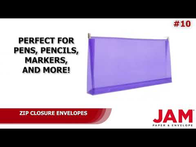 Purple #10 Business Plastic Envelopes (4 1/8 x 9 1/2) with Zip Closure
