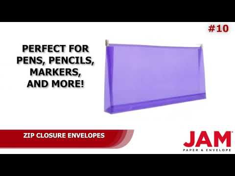 Purple #10 Business Plastic Envelopes (4 1/8 x 9 1/2) with Zip Closure
