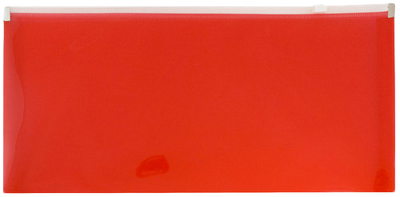 Red #10 Business Plastic Envelopes with Zip Closure