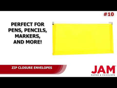 Yellow #10 Business Plastic Envelopes (4 1/8 x 9 1/2) with Zip Closure