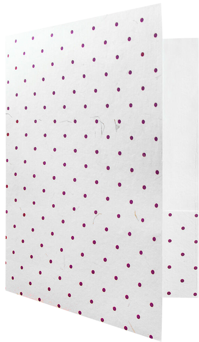 White with Burgundy Dots 9 x 12 Handmade Folders