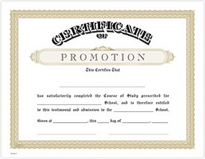 Gold 100lb Promotion 8 1/2 x 11 Certificates