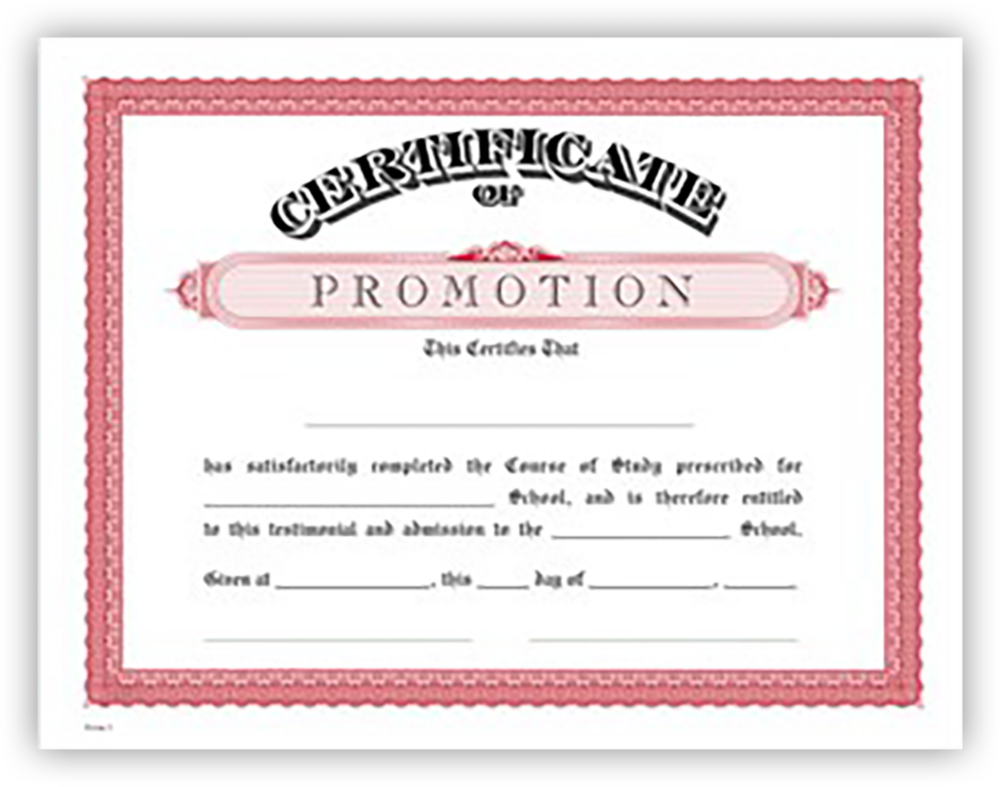 Red 100lb Promotion 8 1/2 x 11 Certificates