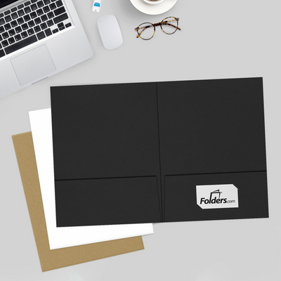 Smooth Midnight Black 9 x 12 Matte Folders