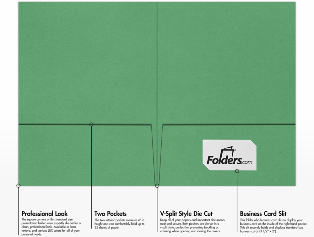 Holiday Green 9 x 12 Matte Folders