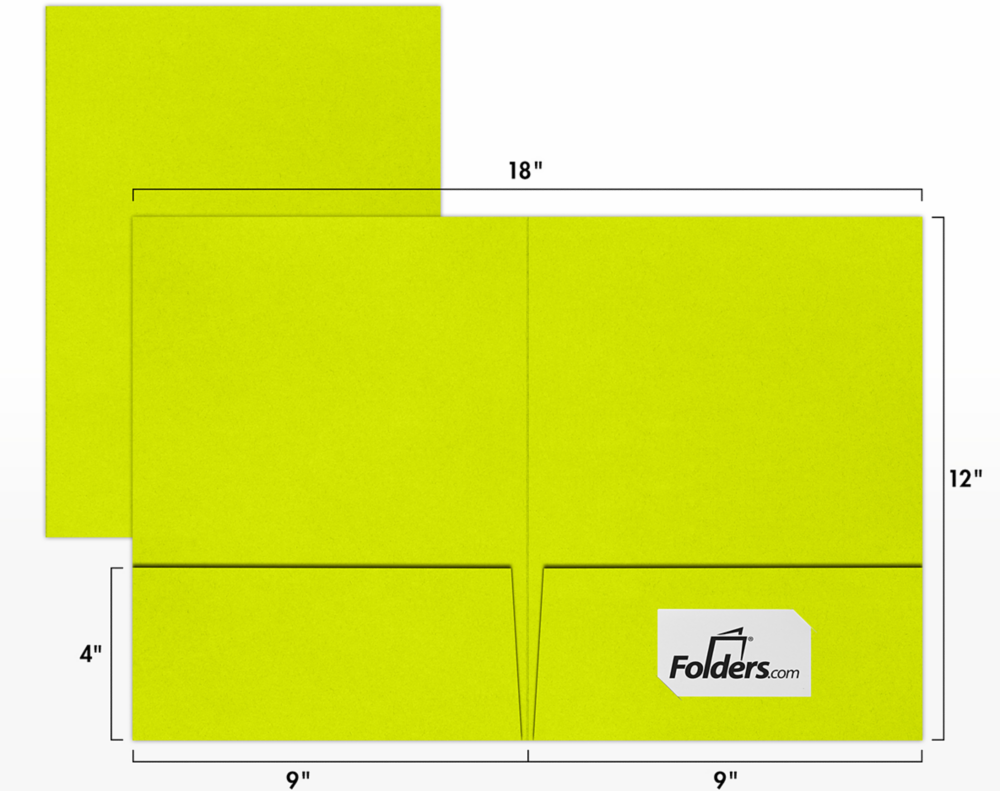 Wasabi Lime Green 9 x 12 Matte Folders