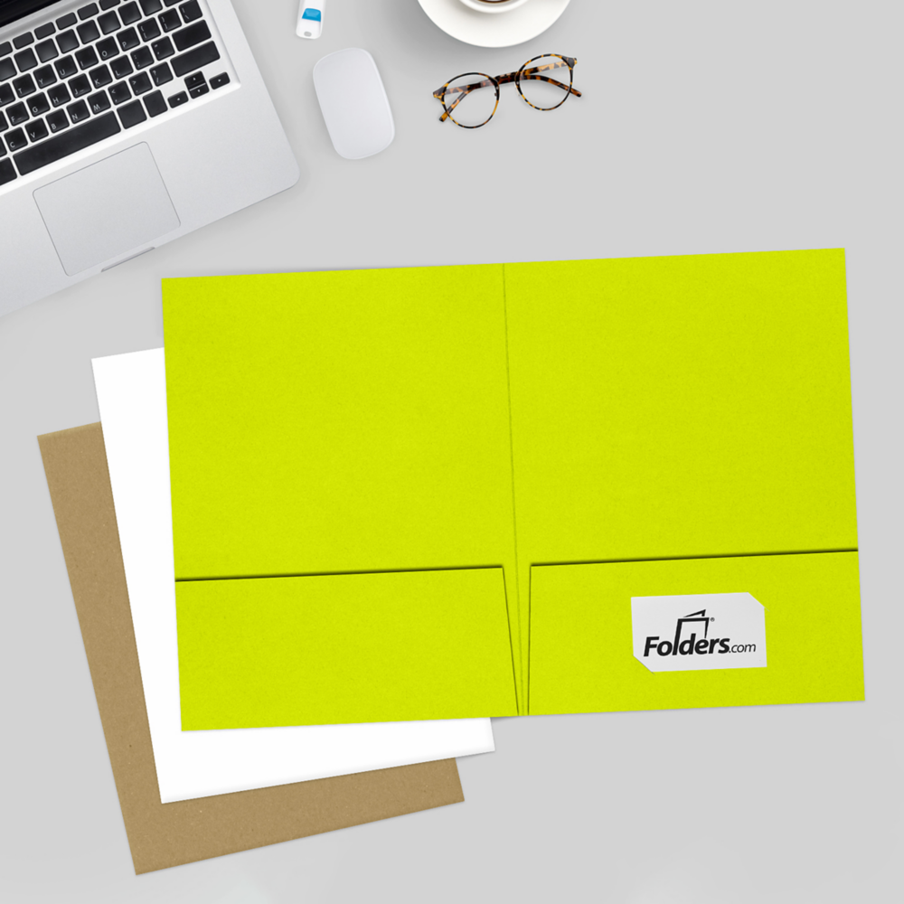 Wasabi Lime Green 9 x 12 Matte Folders