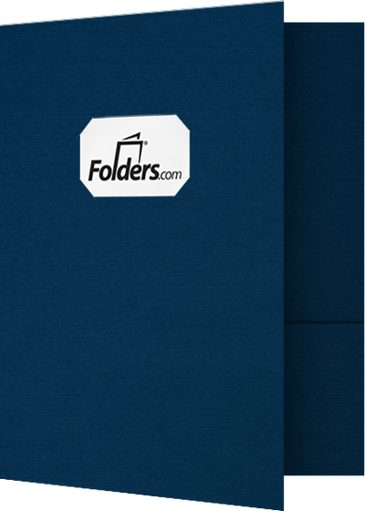 Nautical Navy Blue Linen 9 x 12 Folders with Front Cover Center Card Slits