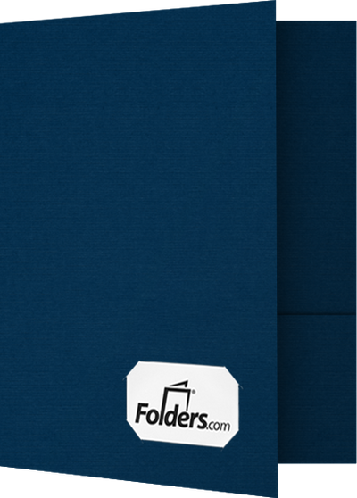 Nautical Navy Blue Linen 9 x 12 Folders with Front Cover Lower Right Card Slits