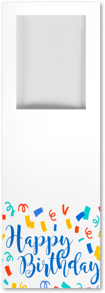 "Happy Birthday" White Photo Booth Photo Holder (6 1/2 x 2 1/4)