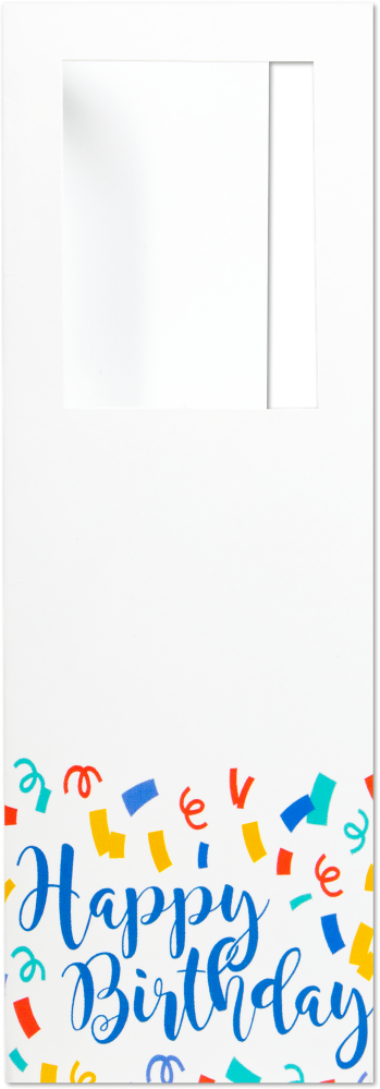"Happy Birthday" White Photo Booth Photo Holder (6 1/2 x 2 1/4)