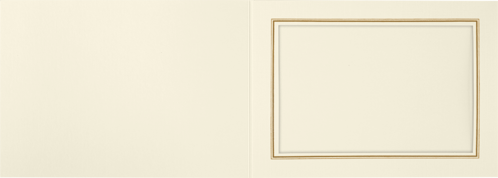 Natural Linen 100lb with Gold Foil Border 5 x 7 Landscape Photo Holders