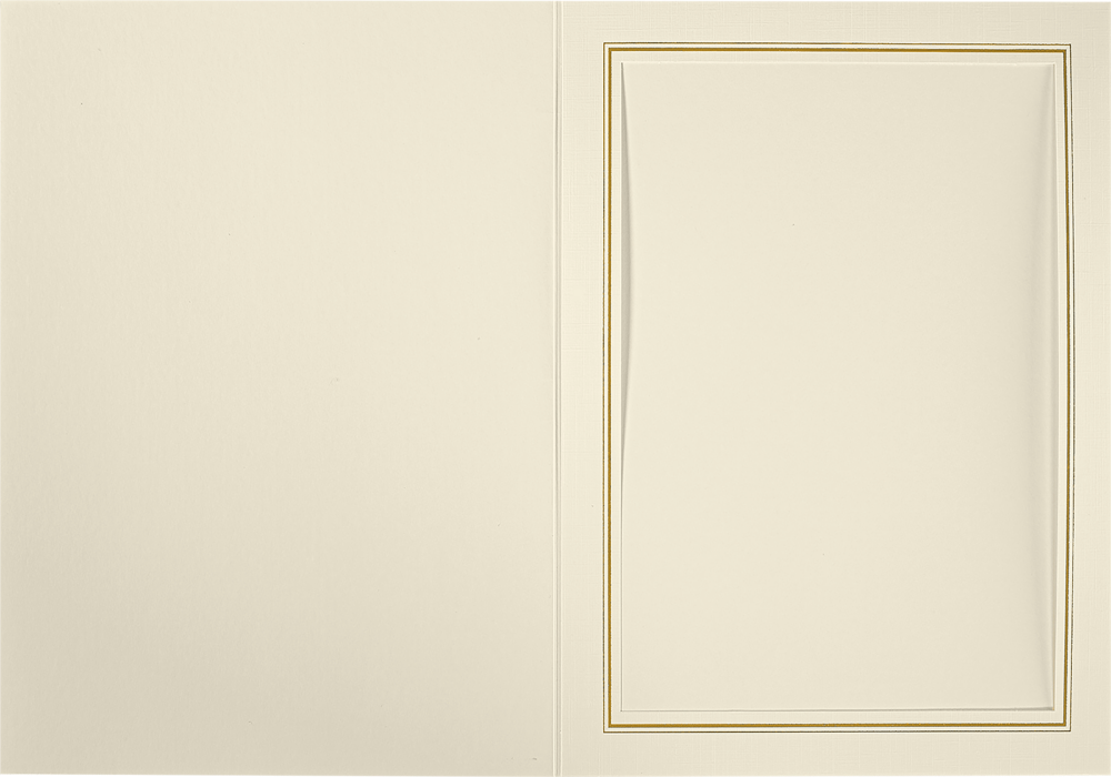 Natural Linen 100lb with Gold Foil Border 5 x 7 Portrait Photo Holders