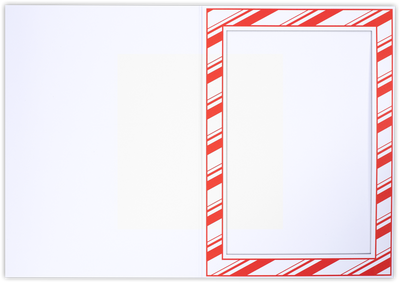 White Gloss 120lb Candy Cane Stripe 5 x 7 Portrait Photo Holders