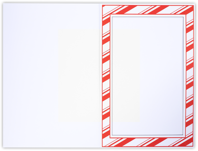 White Gloss 120lb Candy Cane Stripe 4 x 6 Portrait Photo Holders