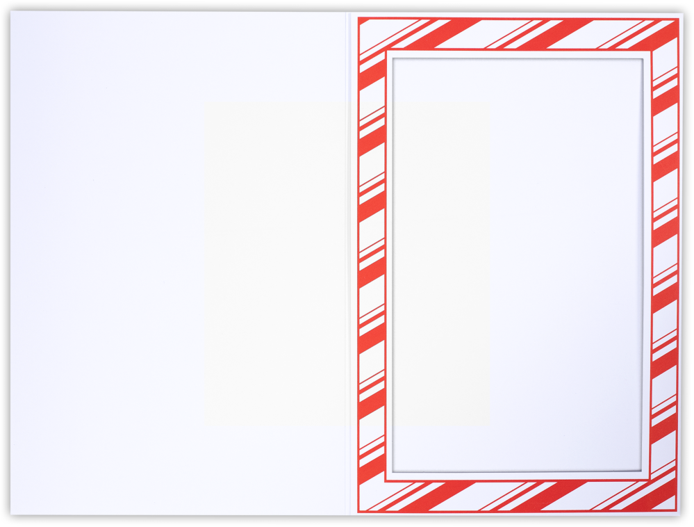 White Gloss 120lb Candy Cane Stripe 4 x 6 Portrait Photo Holders