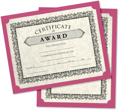 Magenta 100lb 9 1/2 x 12 Single Certificate Holders